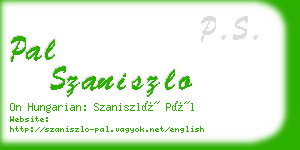 pal szaniszlo business card